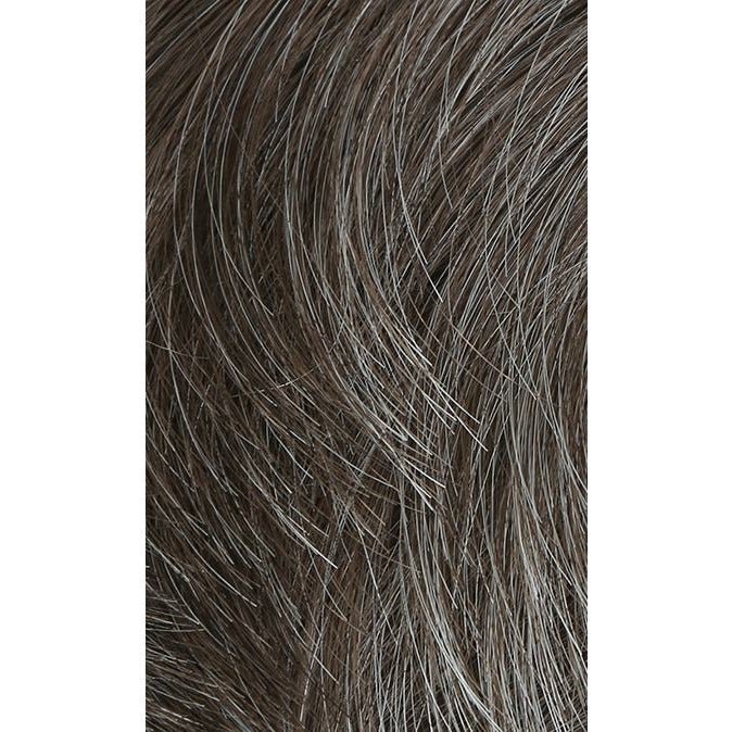 Men's Short Synthetic Hairpiece - Natural Look Wig in Black & Grey