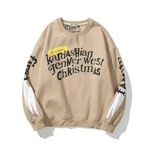 Unisex Hip-Hop Letter Print Pullover Sweatshirt Cotton Blend