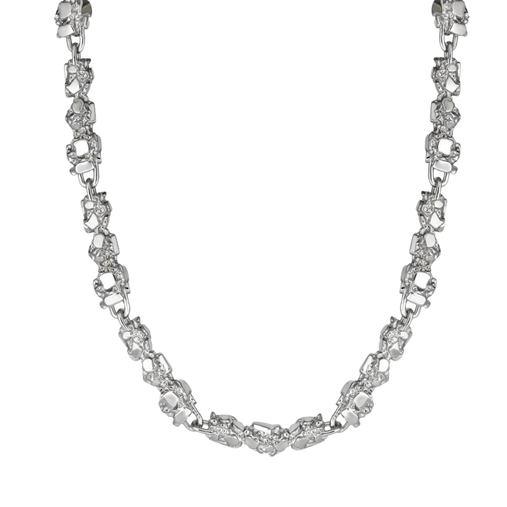 Nugget Chain 8.5 mm Necklace Real Solid 925 Sterling Silver
