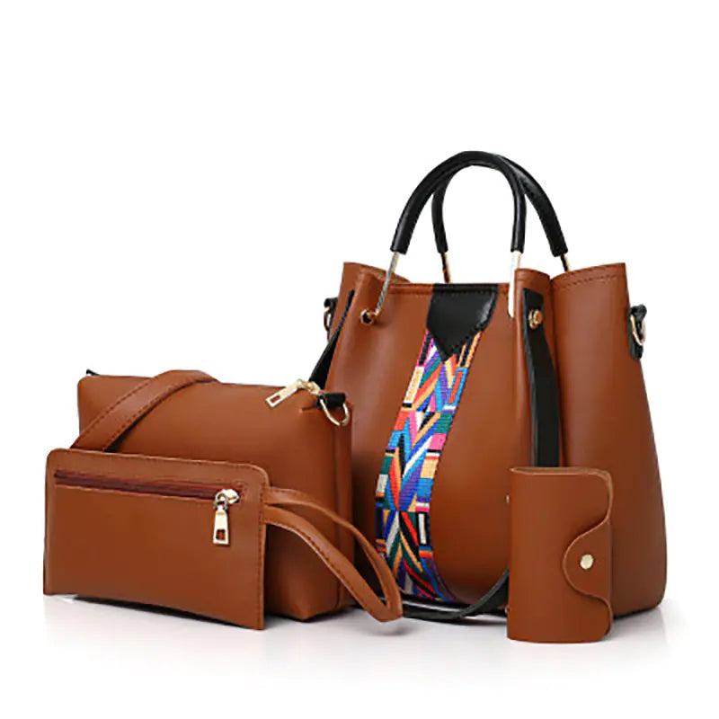 Fashionable Women's Handbag Set with Shoulder Bag (4 Pcs)