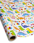 RayofSun Gift Wrapping Paper RollsCute Dinosaurs Happy Birthday Wrapping Paper For BoysWrapping Paper Rolls Gift Wrap Paper Dinosaur PartiesBaby ShowersHappy Bday Wrap17 Inch X60ft Per Roll.