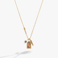 Gold-plated Harry Potter Hogwarts Great Hall charm necklace with stained glass enamel detail.