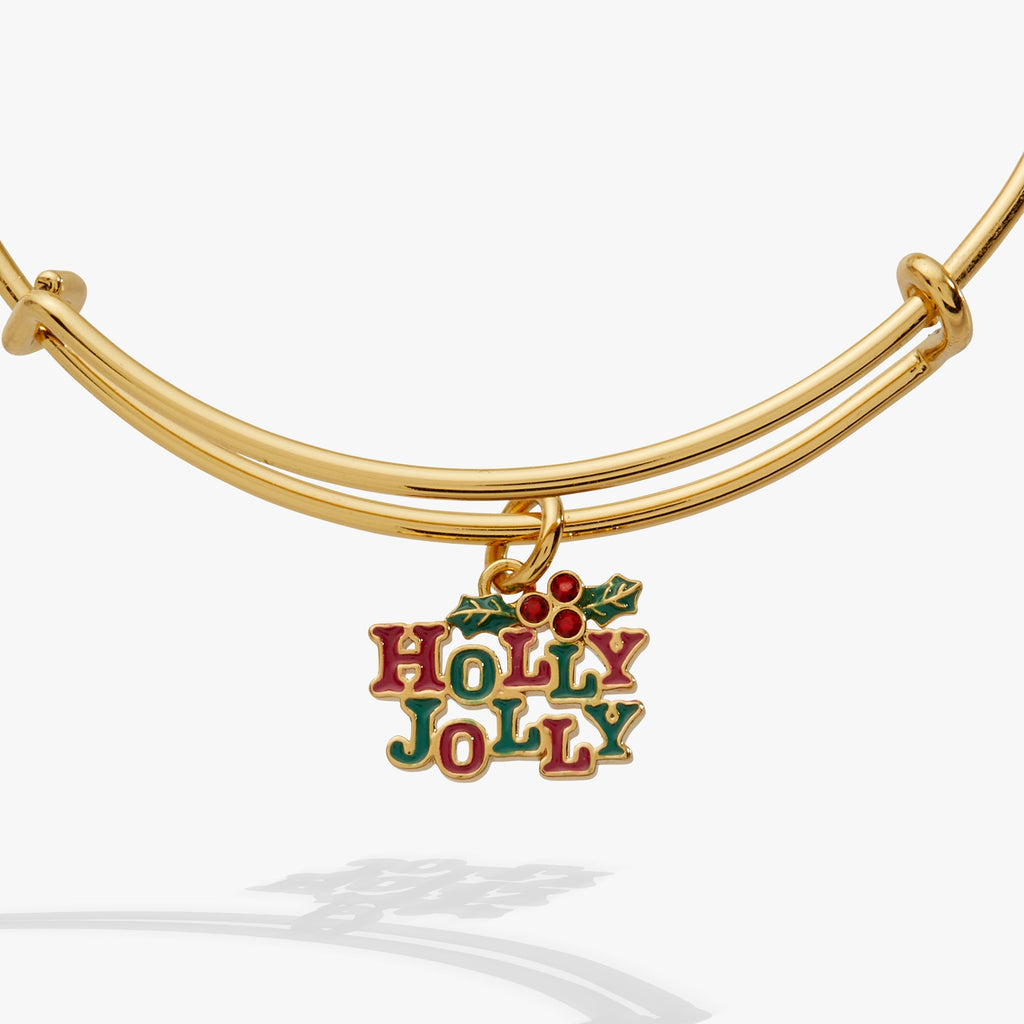 Holly Jolly Charm Bangle with Enamel and Crystal Accents