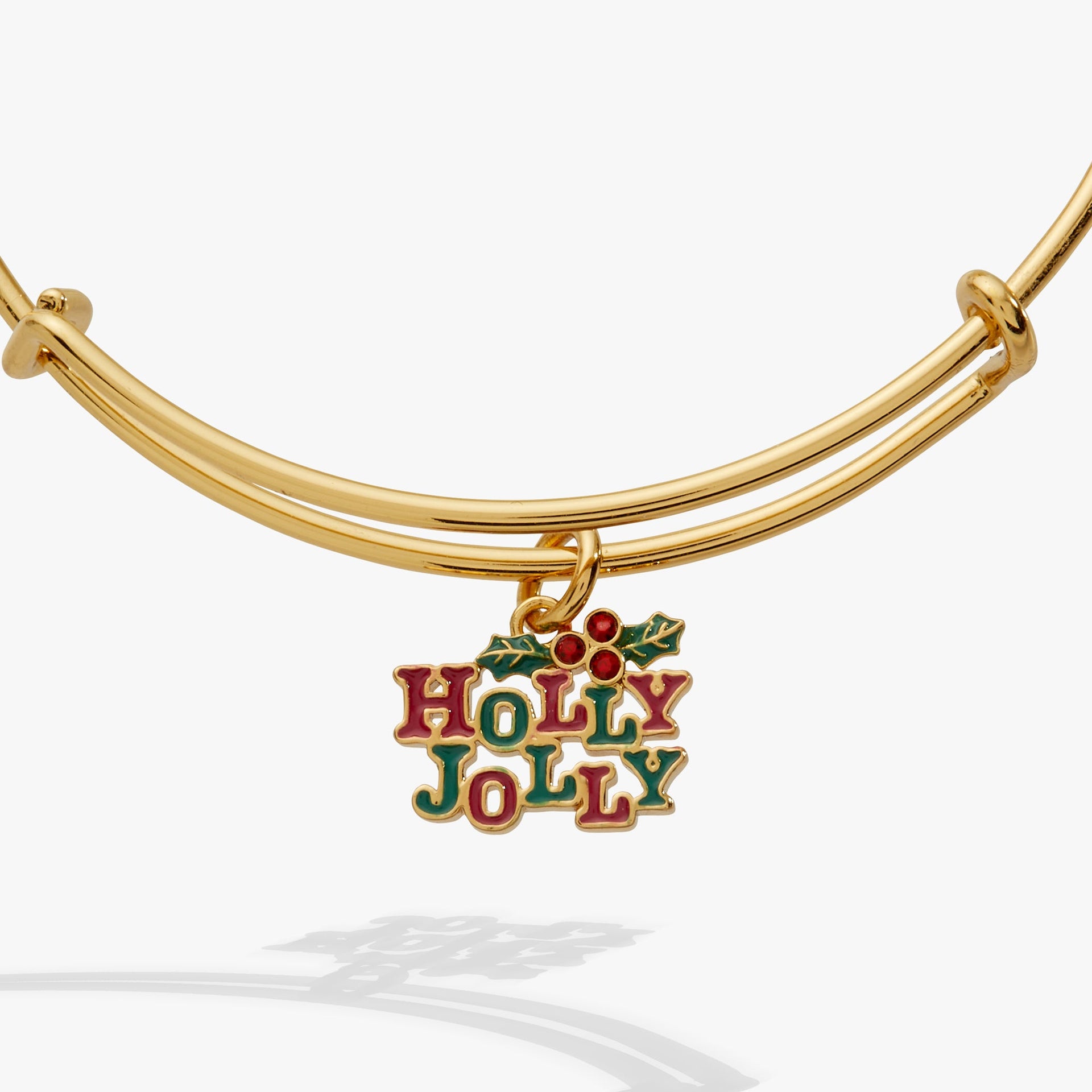 Holly Jolly Charm Bangle with Enamel and Crystal Accents