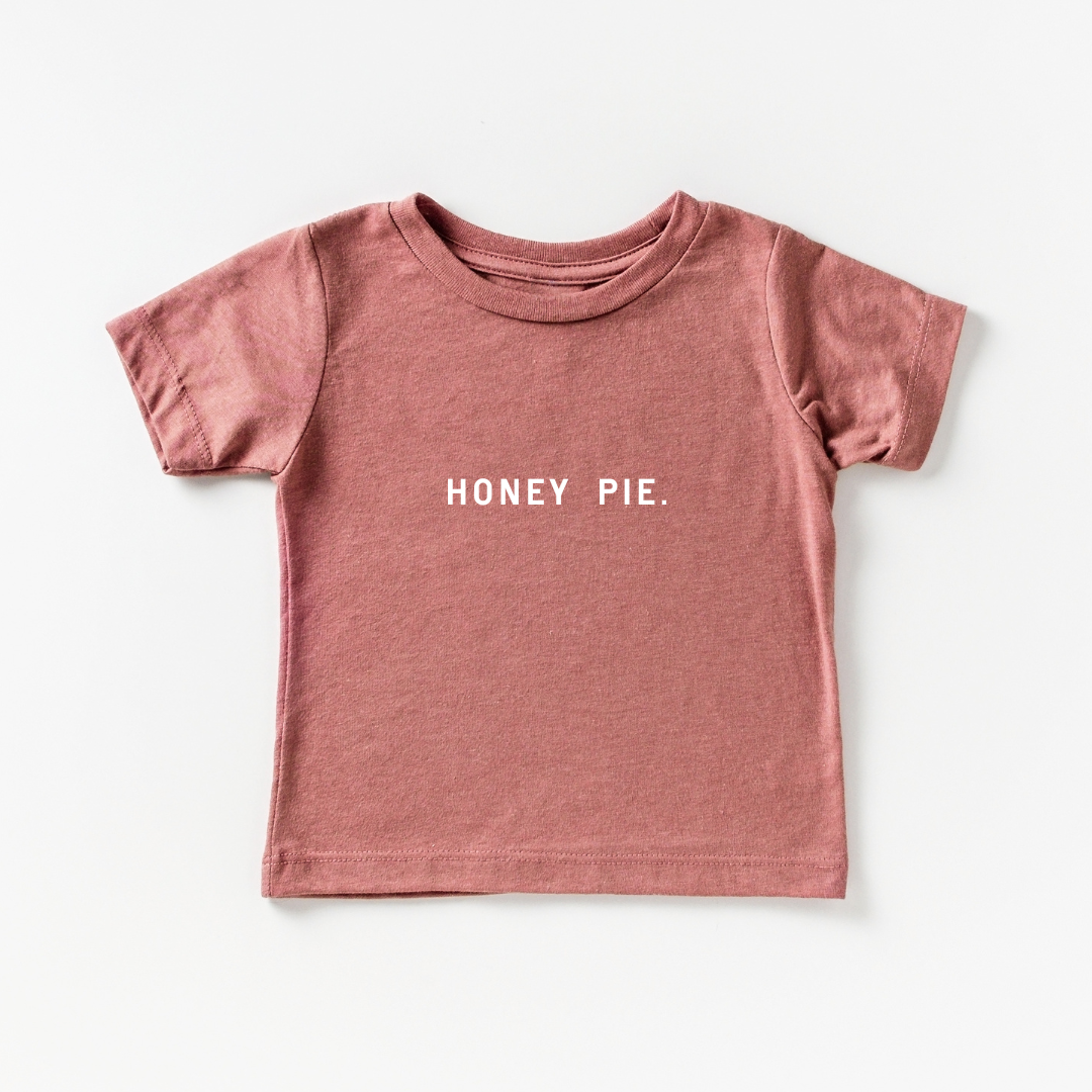 Honey Pie Graphic Crew Neck Tee for Kids - Soft Ringspun Cotton