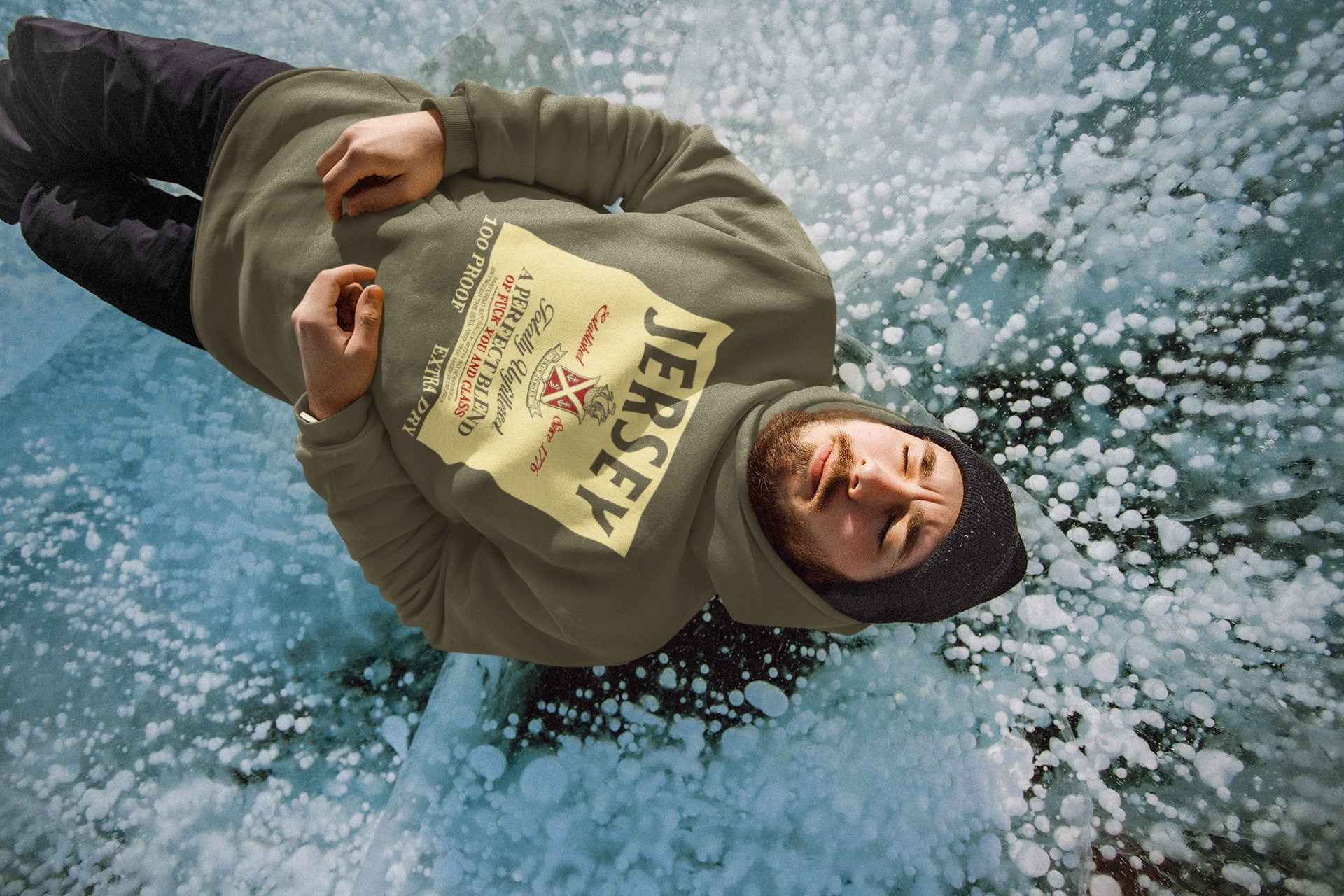 Perfect Blend Hoodie: Green Jameson Whiskey Label Parody Sweatshirt