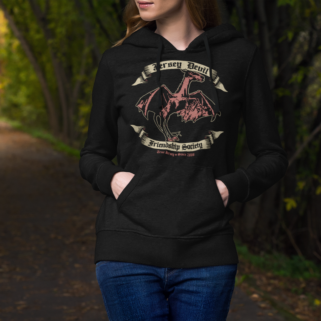 Jersey Devil Friendship Society Relaxed Fit Cotton Hoodie