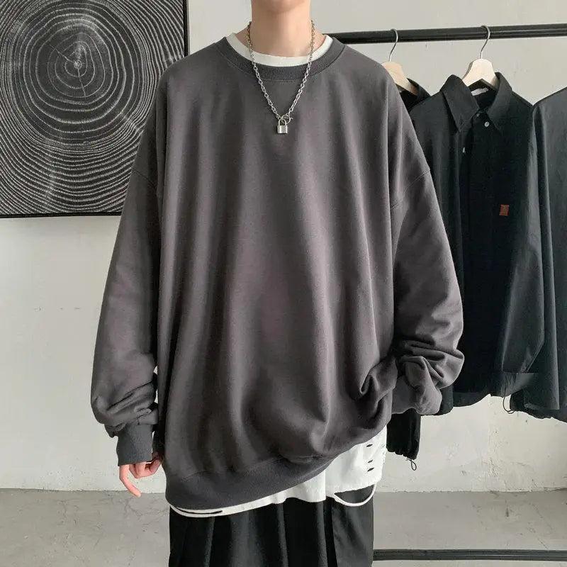 Men's black and white pullover hoodie with hip-hop and streetwear style