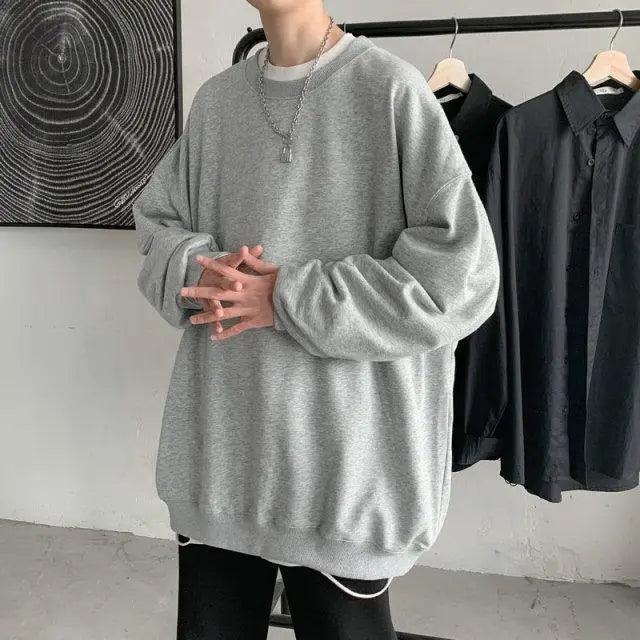 Men's Black and White Hip Hop Pullover Hoodie Streetwear
