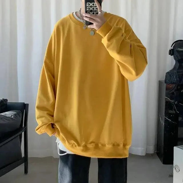 Men's Black and White Hip Hop Pullover Hoodie Streetwear