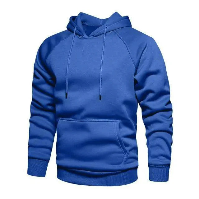 Men's Solid Color Knit Hoodie - Minimalist Streetwear Pullover