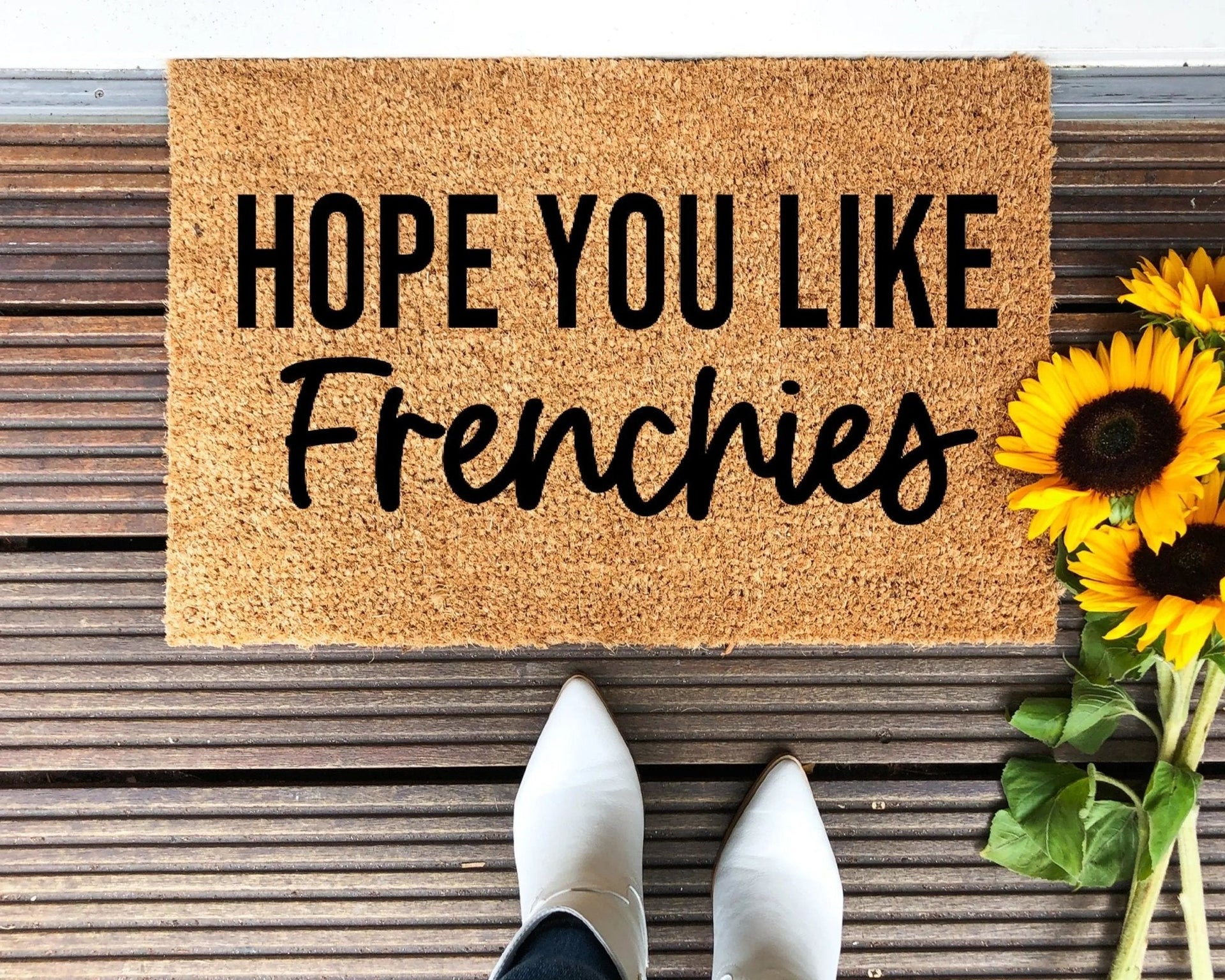 Hope You Like Frenchies dog lover coir doormat