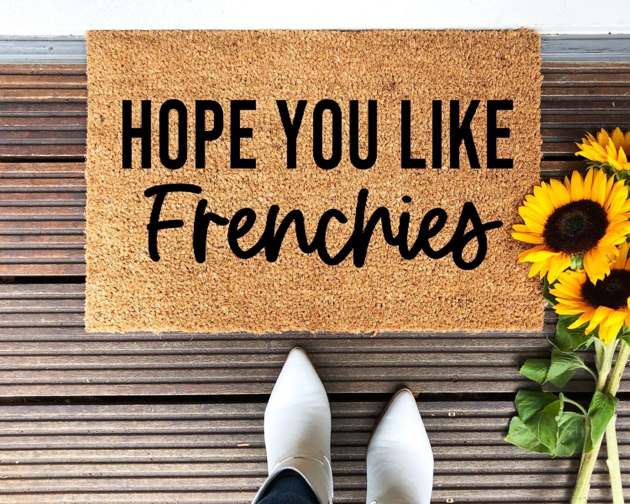 Hope You Like Frenchies dog lover coir doormat