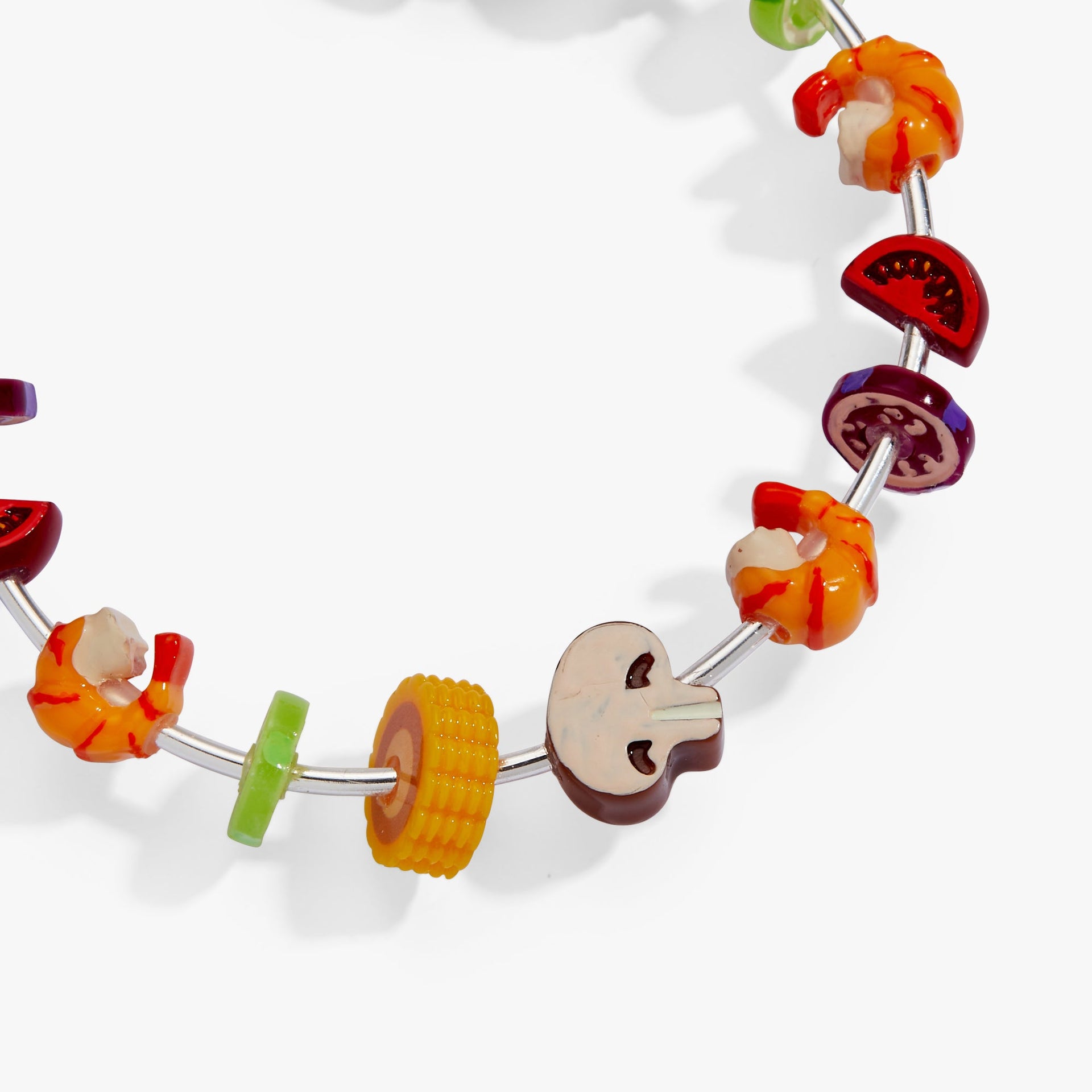 Hot Grill Summer Skewer Cuff Bracelet with Colorful Vegetable Charms