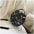Sweet Lace Floral Crossbody Bag, Small PU Leather Chain Handbag