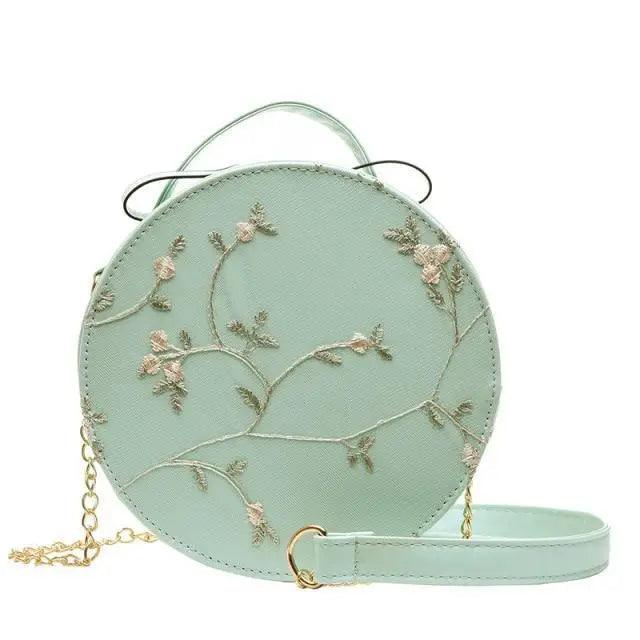 Sweet Lace Floral Crossbody Bag, Small PU Leather Chain Handbag