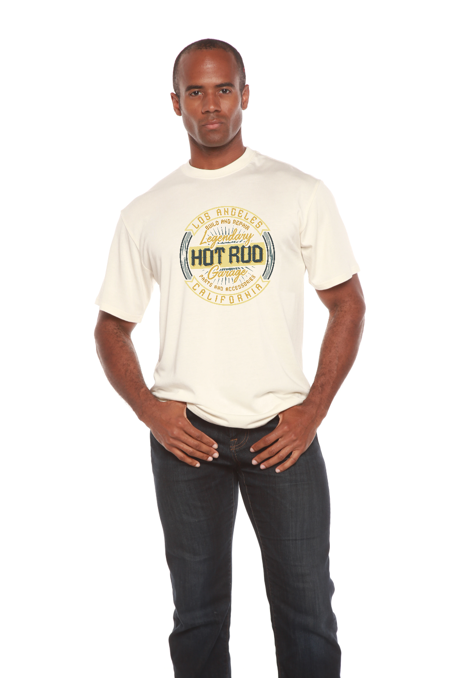 HOT ROO Men's Bamboo Viscose/Organic Cotton Short Sleeve Graphic T-Shirt