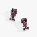 Hot Wheels racecar stud earrings with glossy enamel finish and crystal wheel accents