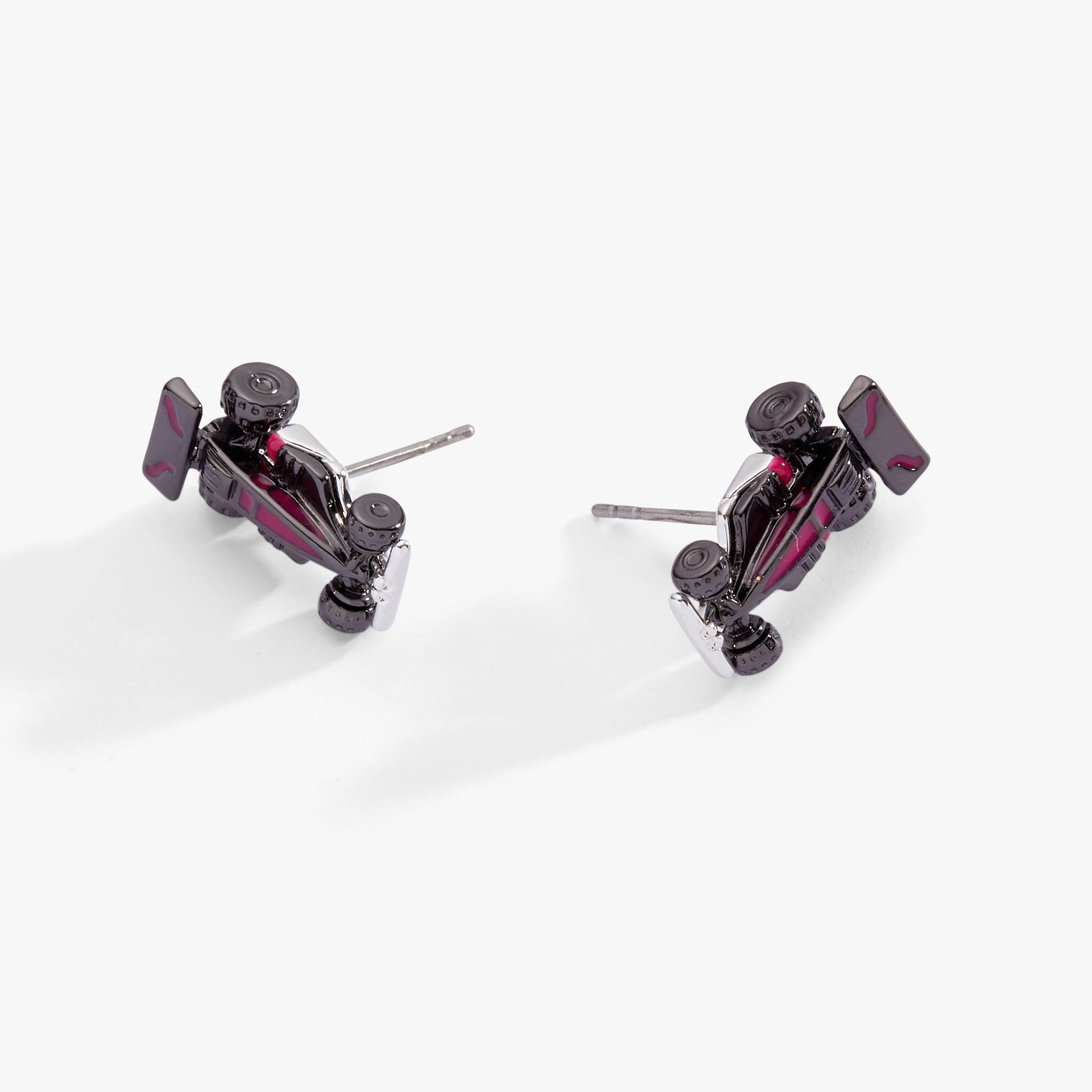 Hot Wheels Racecar Stud Earrings with Enamel and Crystal Accents