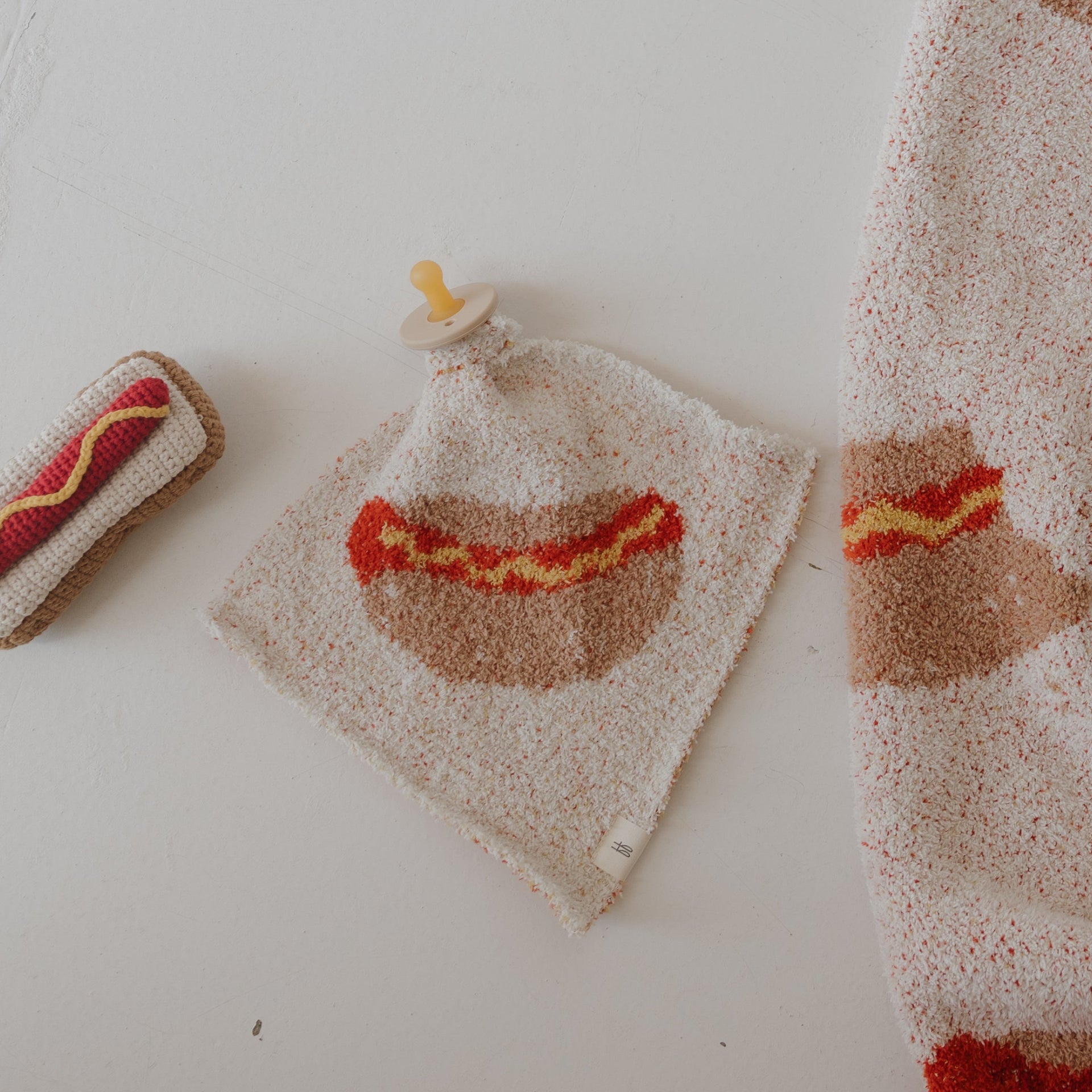 Hot Dog Knit Rattle - Soft Sensory Toy for Babies