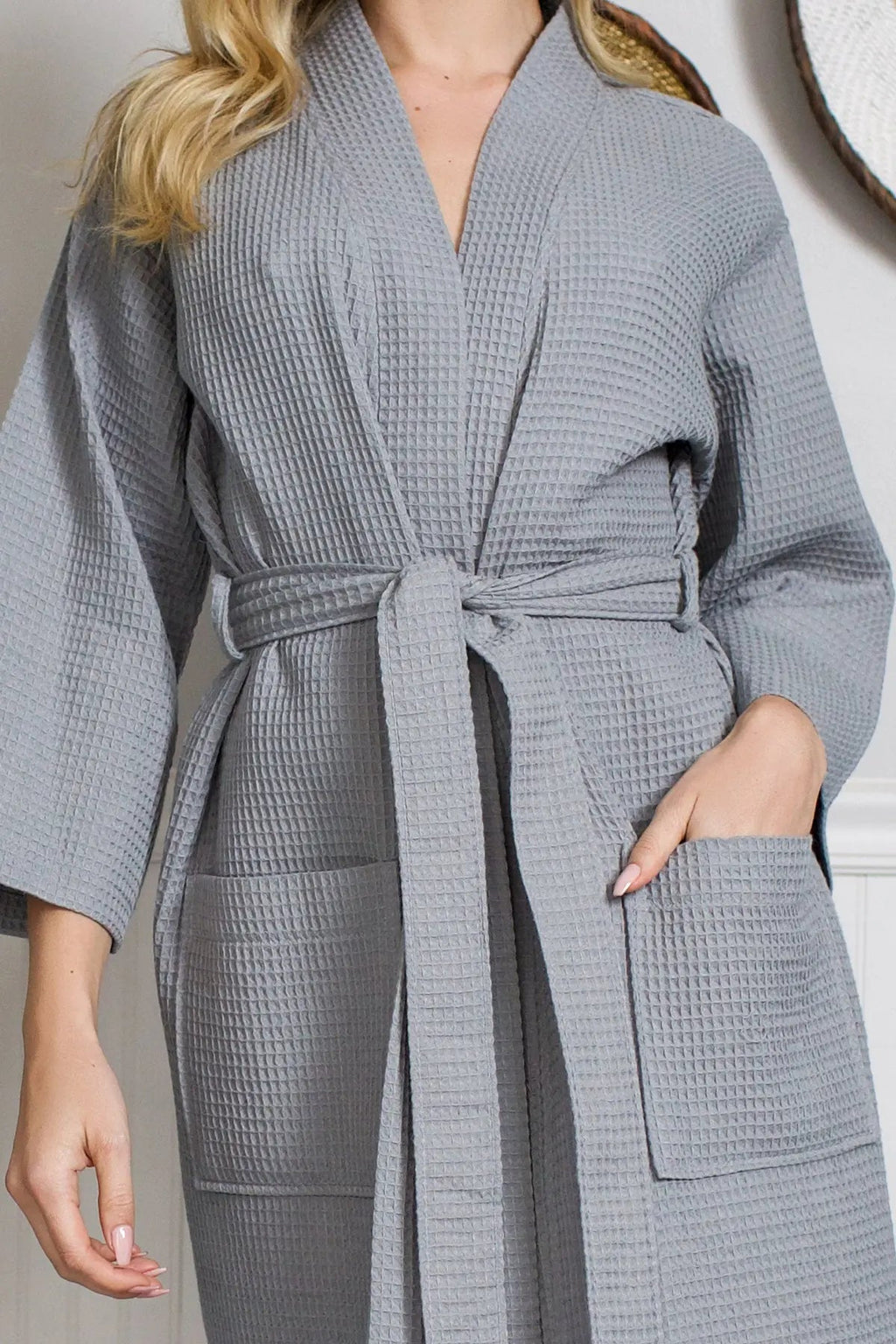 Women's Knee-Length Waffle Robe - Lightweight & Breezy Comfort