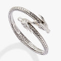 House of the Dragon™ cuff bracelet featuring a horned dragon head and textured scales in gold and silver.