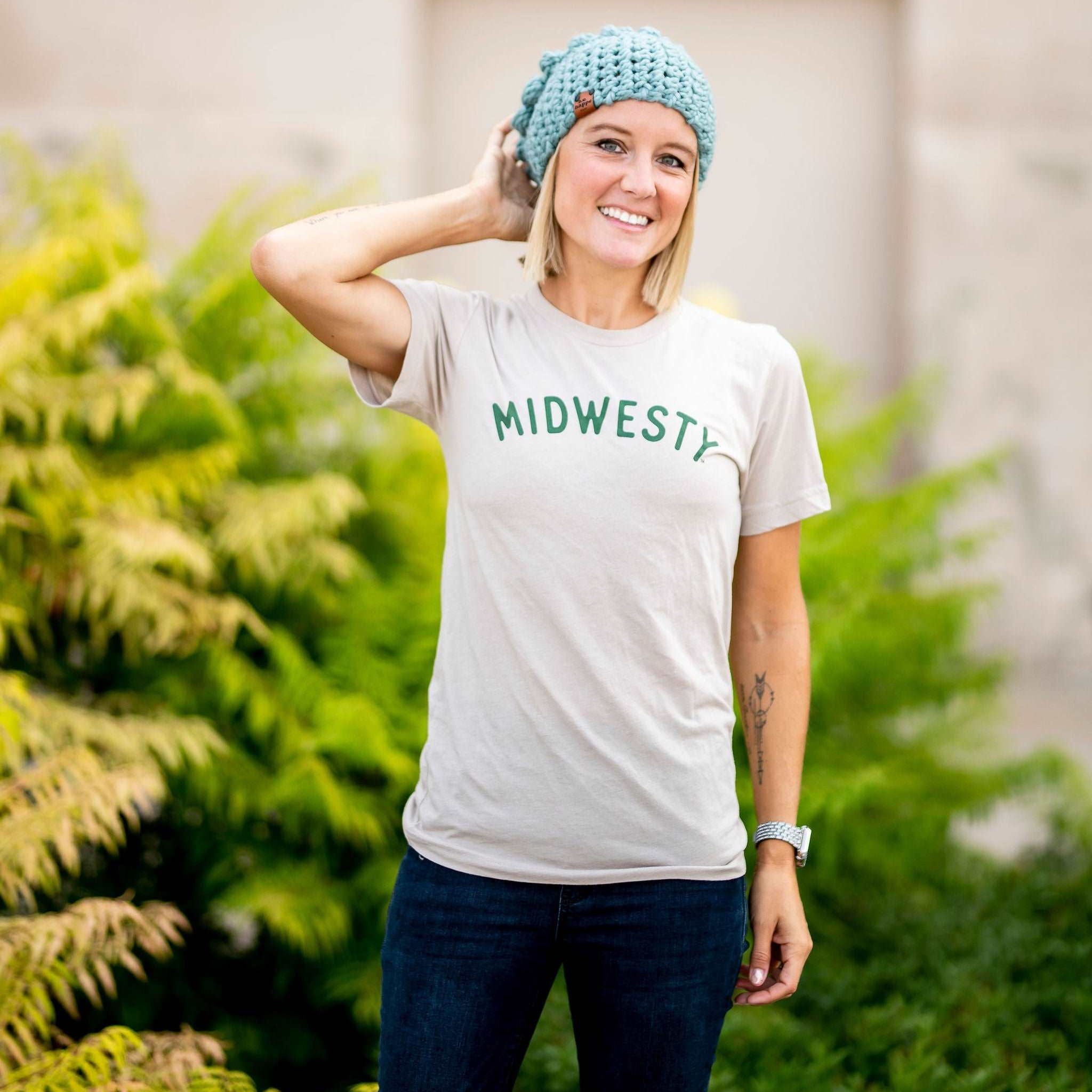 Crochet Slouch Hat | Succulent Blue Slouchy Beanie