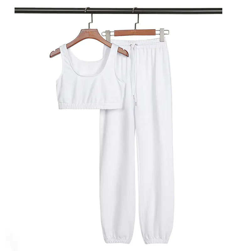 2023 Women's Casual Two-Piece Crop Top and Pants Set