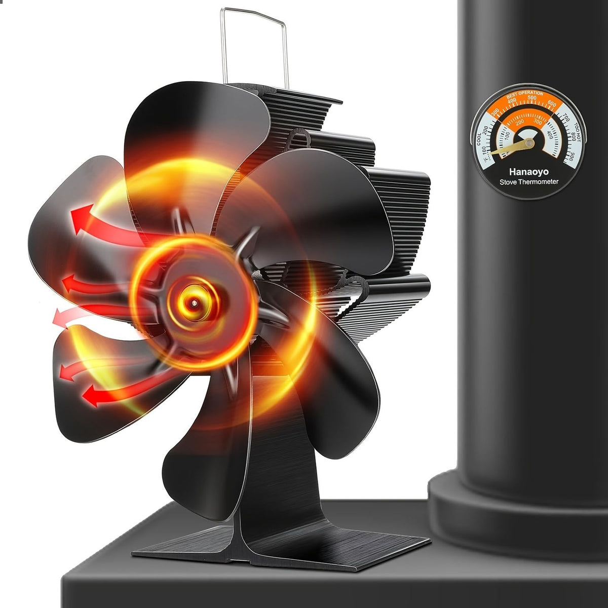Heat Powered Stove Fan for Fireplace
