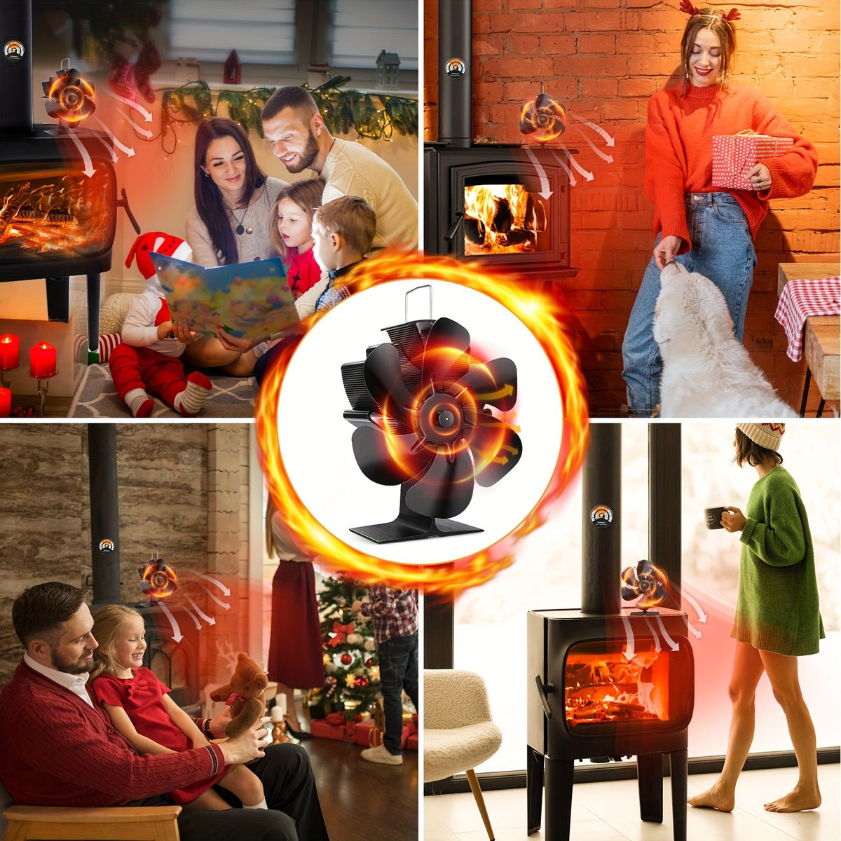 Heat Powered Stove Fan for Fireplace