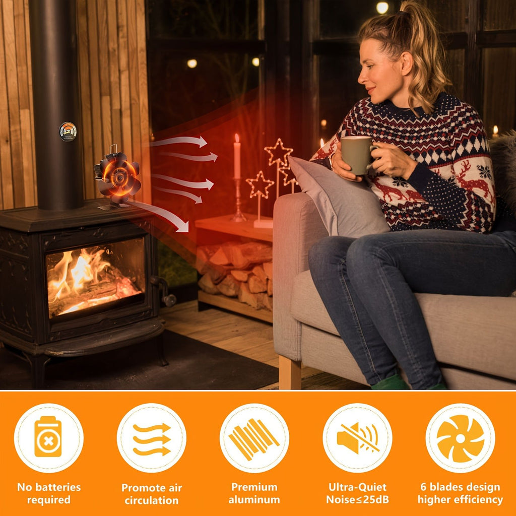 Heat Powered Stove Fan for Fireplace
