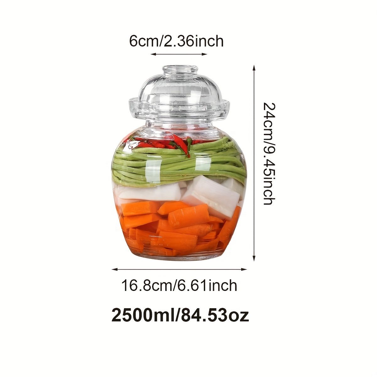 Glass Fermentation Jar with Lid