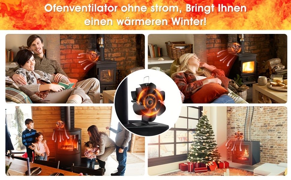Heat Powered Stove Fan for Fireplace