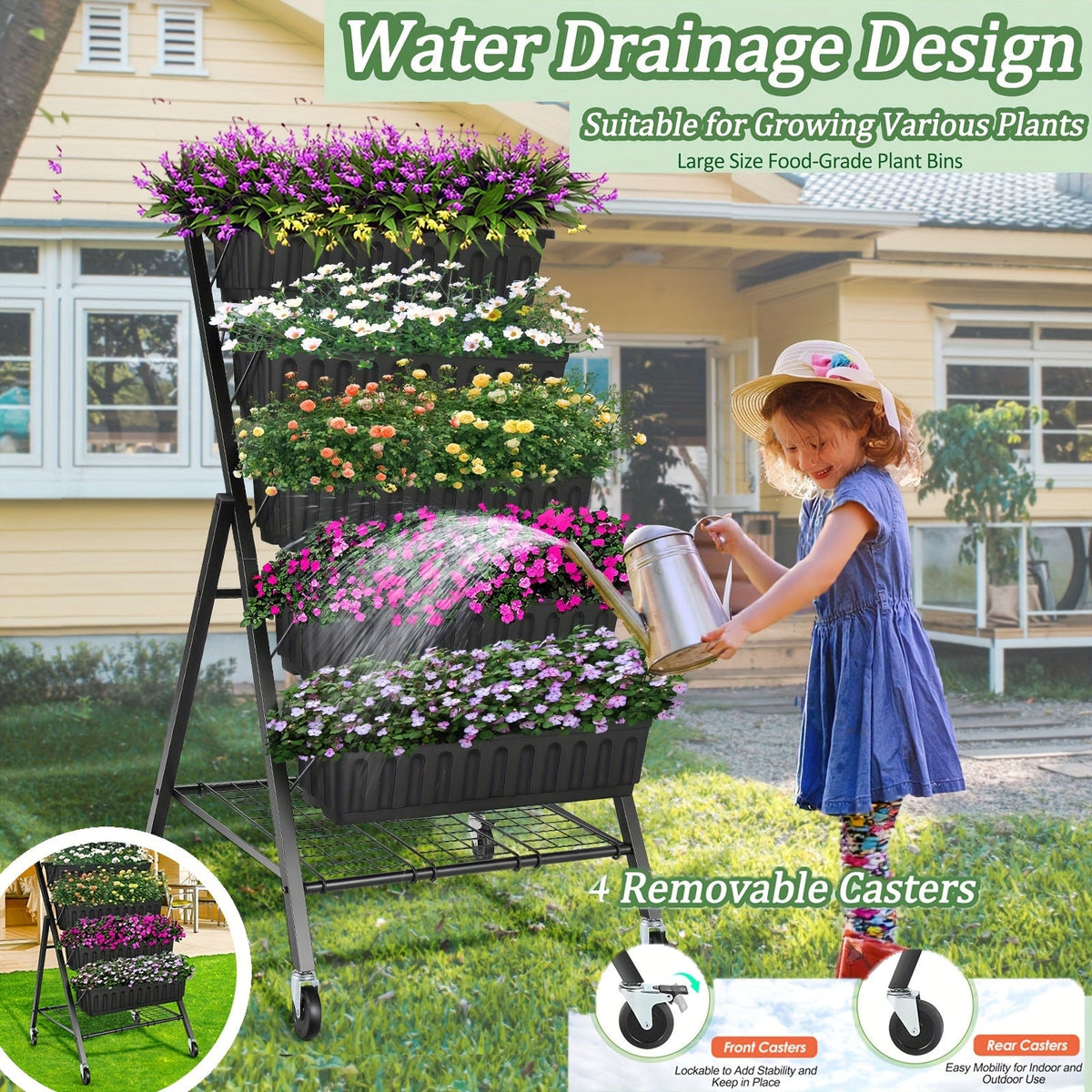 5-Tier Raised Garden Bed Planter Box