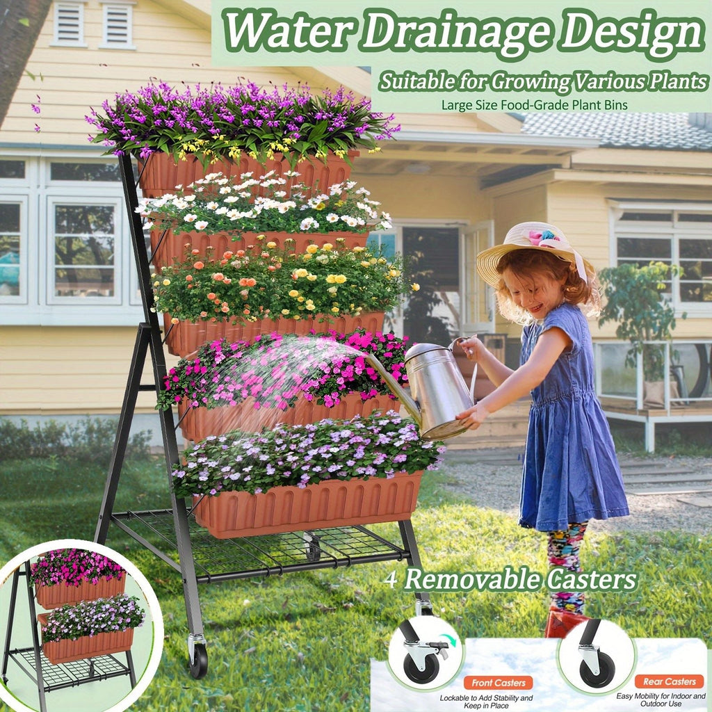 5-Tier Raised Garden Bed Planter Box