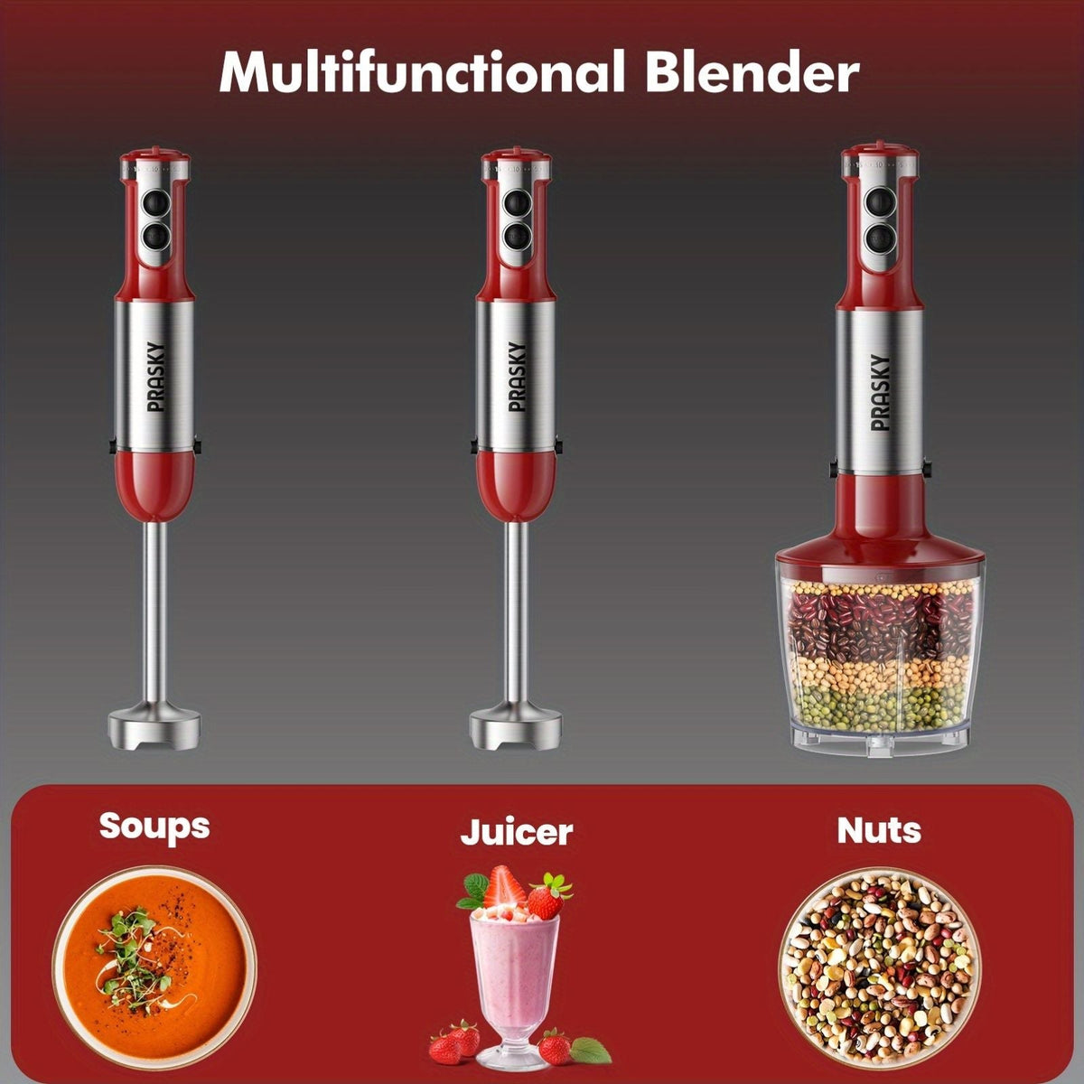 5-in-1 Handheld Mixer Set with Whisk and Measuring Cups