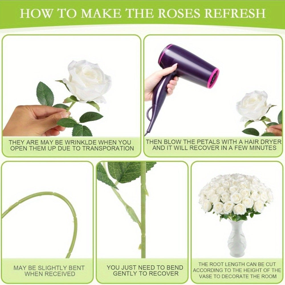 24-Piece Realistic Silk Rose Bouquet