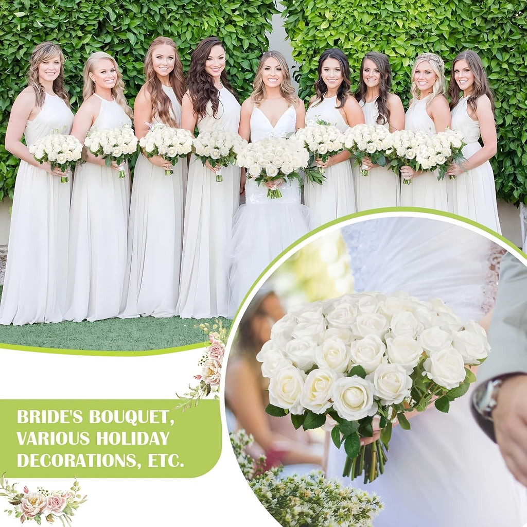 24-Piece Realistic Silk Rose Bouquet