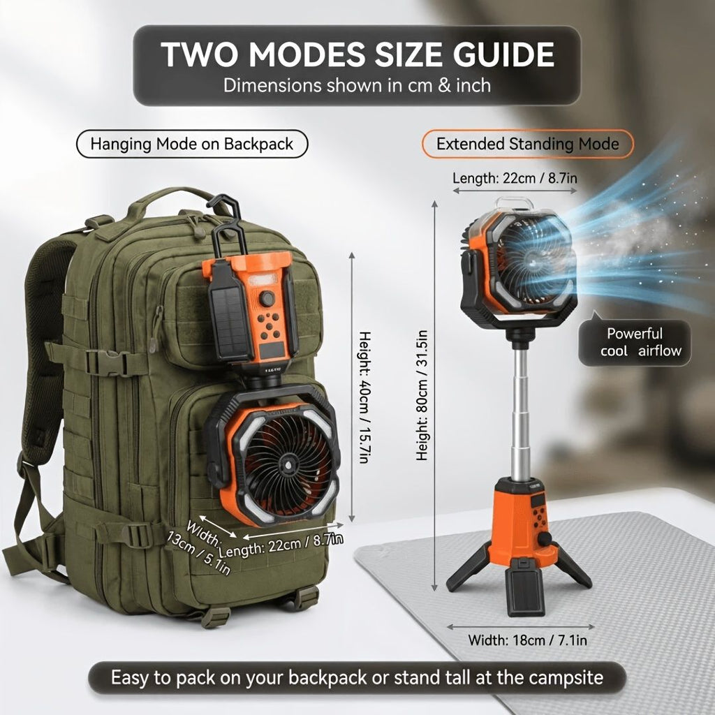 Portable Camping Fan Humidifier Lantern Power Bank