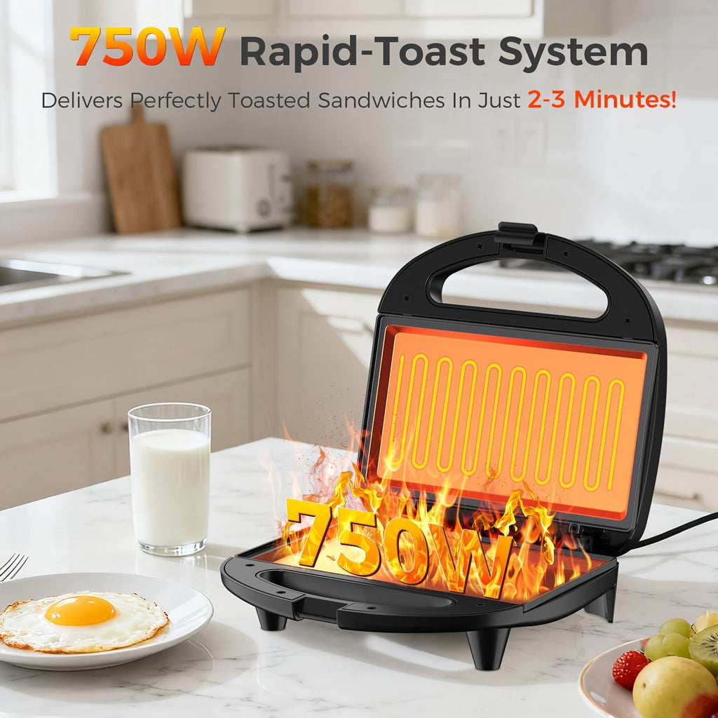 2-Slice Non Stick Sandwich Maker with Indicator Lights