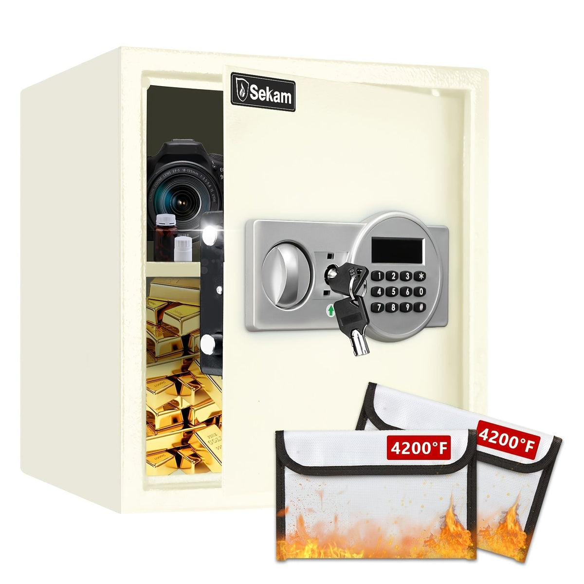 Fireproof Bag with Lock and Key