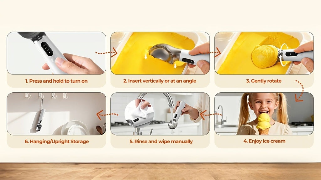 Electric Heated Ice Cream Scoop with 3 Temperature Settings