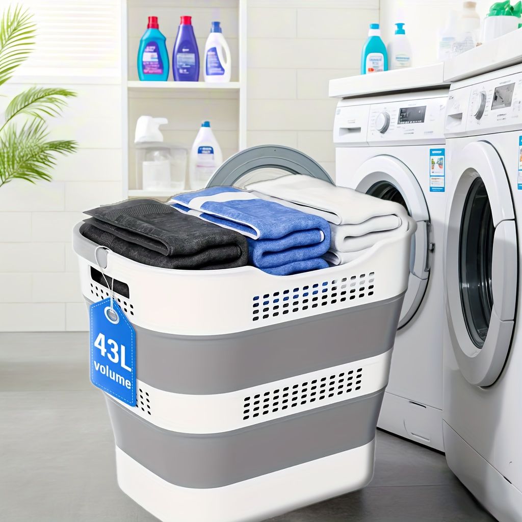 Collapsible Laundry Basket 43.5 Gallon with Handles