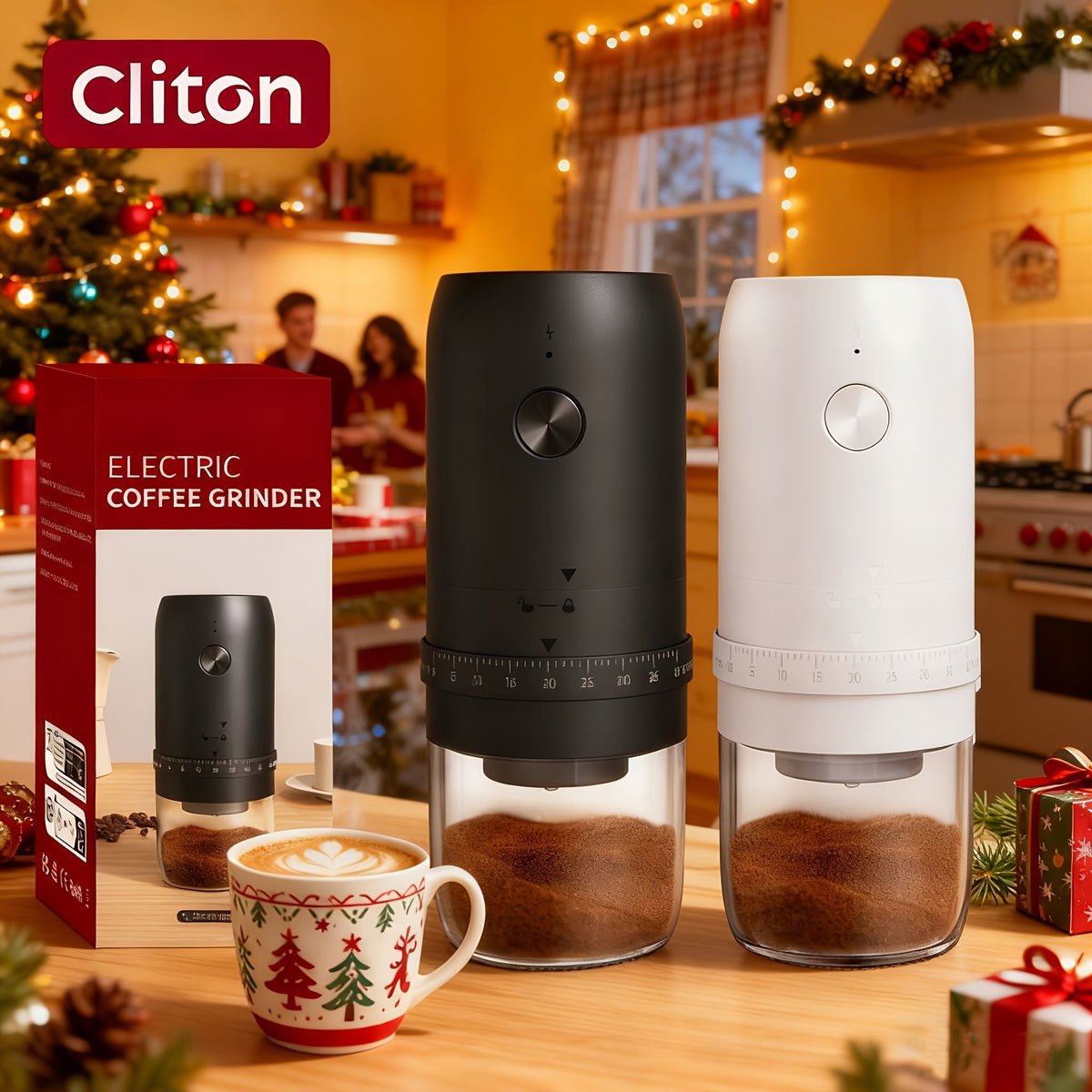 Rechargeable Portable Burr Coffee Grinder with Adjustable Settings