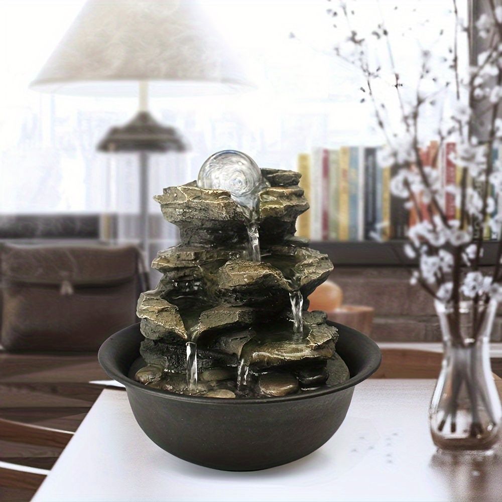 Rock Tabletop Indoor Fountain with LED Lights