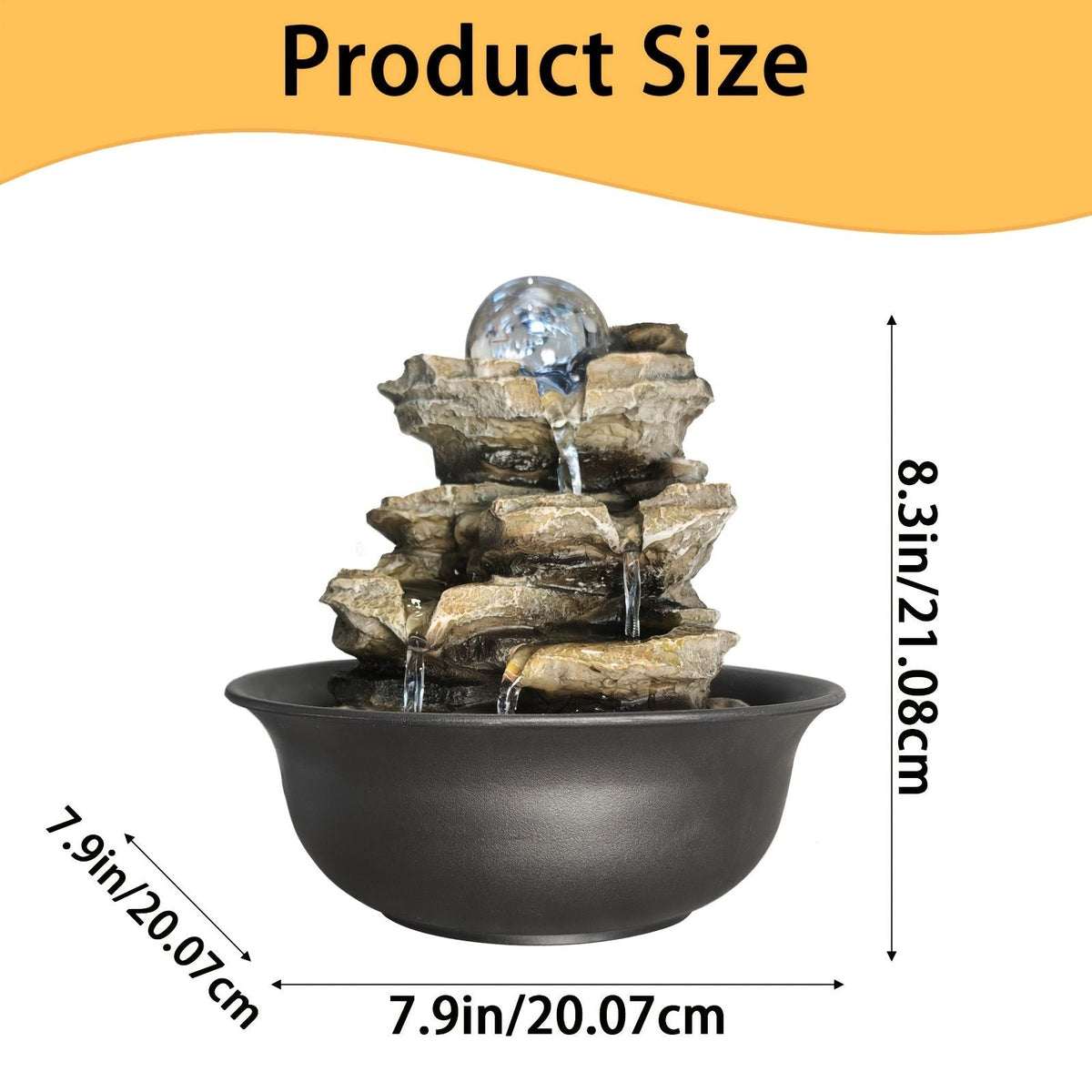 Rock Tabletop Indoor Fountain with LED Lights