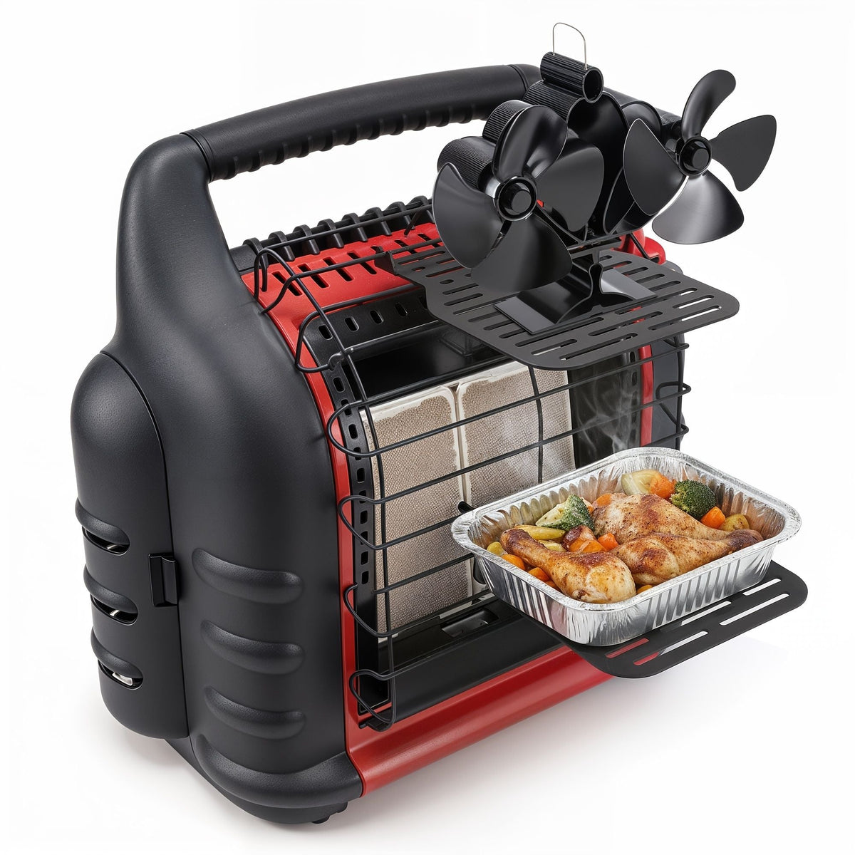 Wood Stove Fan Bracket with Storage Bag