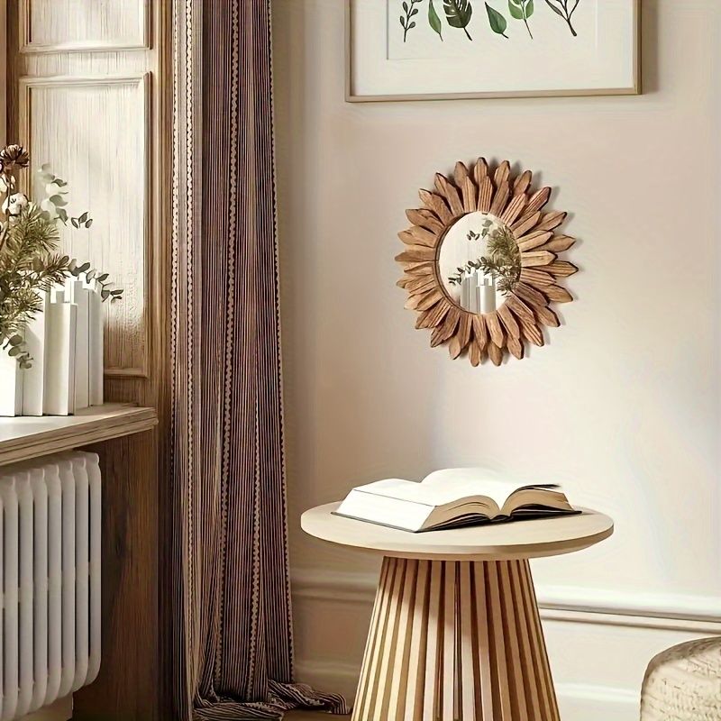 Round Sunflower Wall Mounted Makeup Mirror