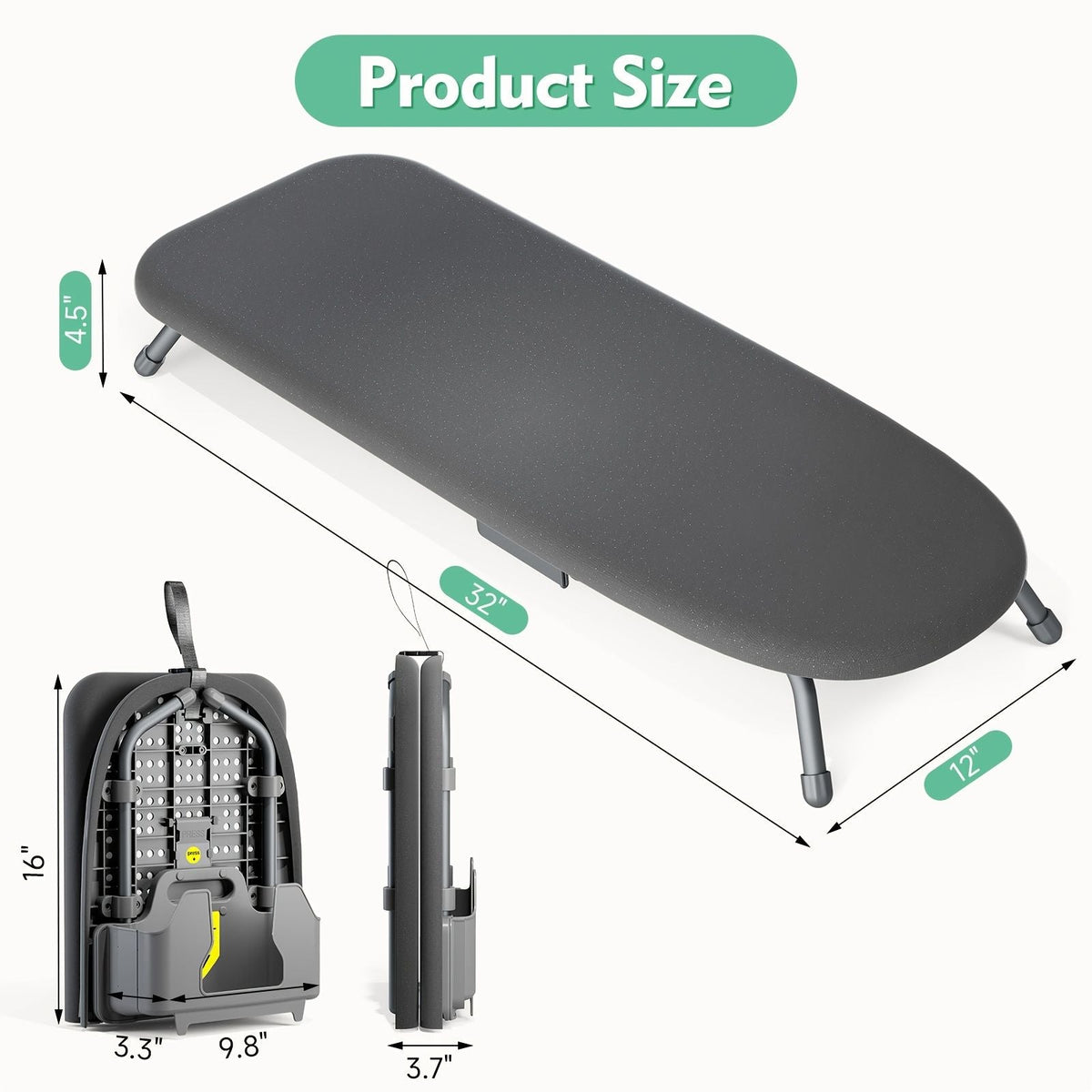 Tabletop Ironing Board with Non Slip Feet