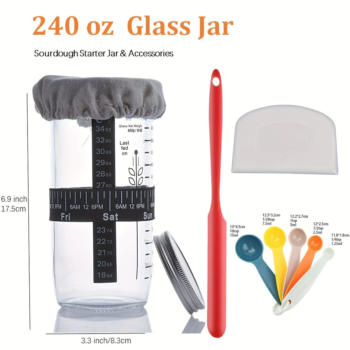 Sourdough Starter Kit Proofing Basket Set with Silicone Sling